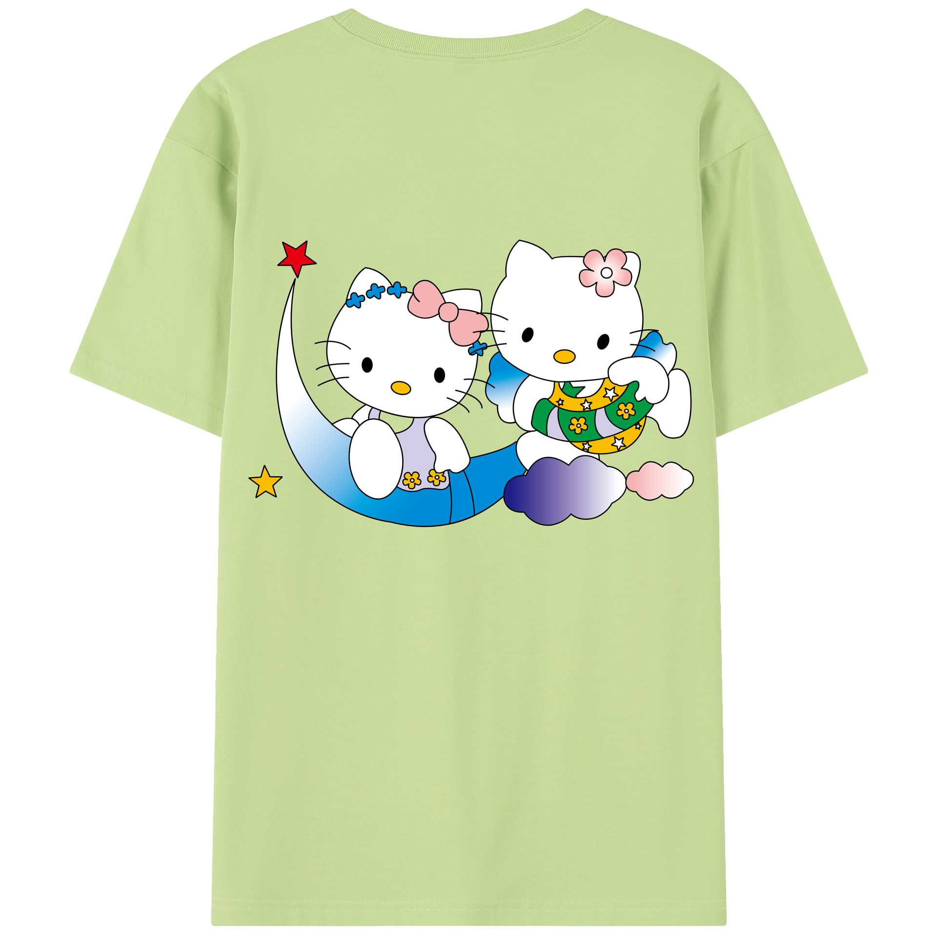 （画像用） Hello Kitty ハローキティ 綿100％半袖Tシャツ（背面プリント）